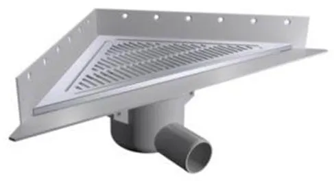 Purus Corner -lattiakaivosarja Ø50 mm vaakasuoralla liitännällä